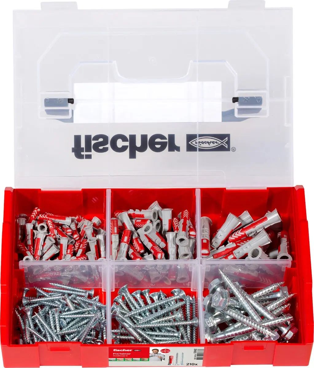 Fischer FixTainer DuoPower Pluggen met Schroeven - 105 Stuks