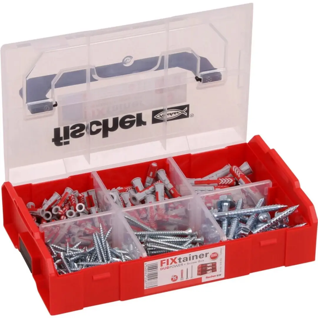 Fischer FixTainer DuoPower Pluggen met Schroeven - 105 Stuks