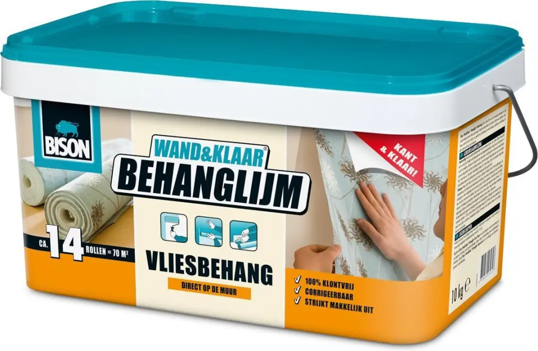 Bison Wand&Klaar Vliesbehanglijm 10kg - Transparant