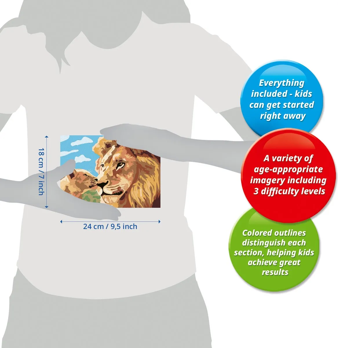 Ravensburger CreArt Schilderen op Nummer Lion and Baby - Meerkleurig