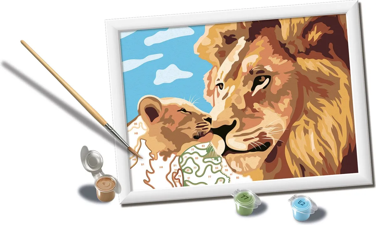 Ravensburger CreArt Schilderen op Nummer Lion and Baby - Meerkleurig