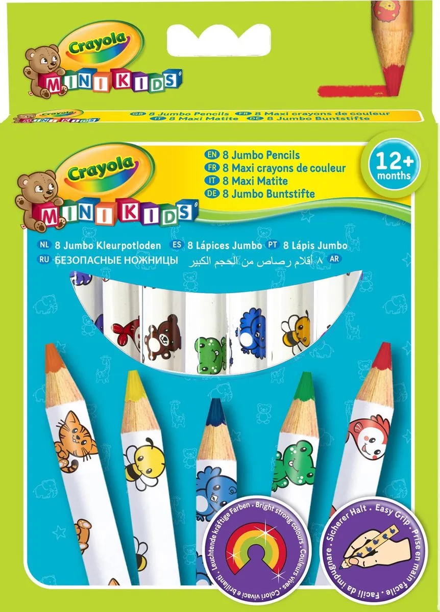Crayola Mini Kids Dikke Kleurpotloden - 8 Stuks - Veelkleurig