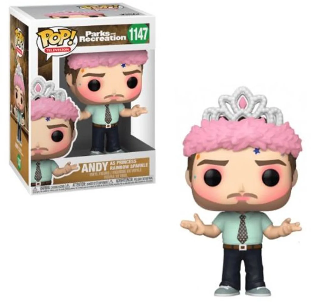 Funko Parcs & Recreation Bobble Head POP 1147 Andy Princess Rainbow