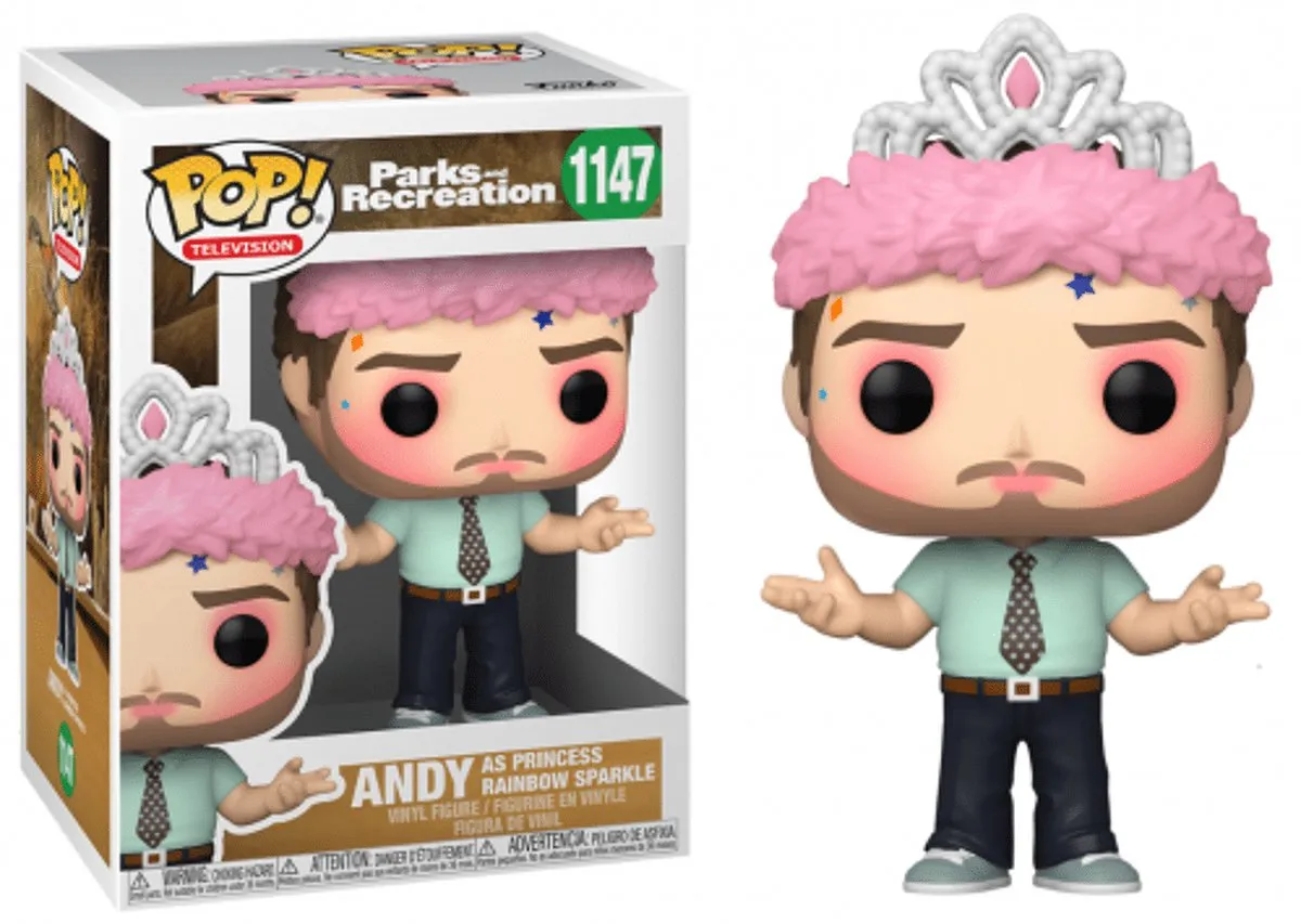 Funko Parcs & Recreation Bobble Head POP 1147 Andy Princess Rainbow