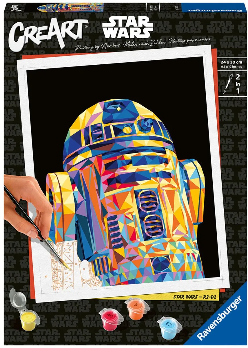 Ravensburger CreArt Star Wars R2-D2 Schilderen op nummer - Multicolor - 15 Kleuren