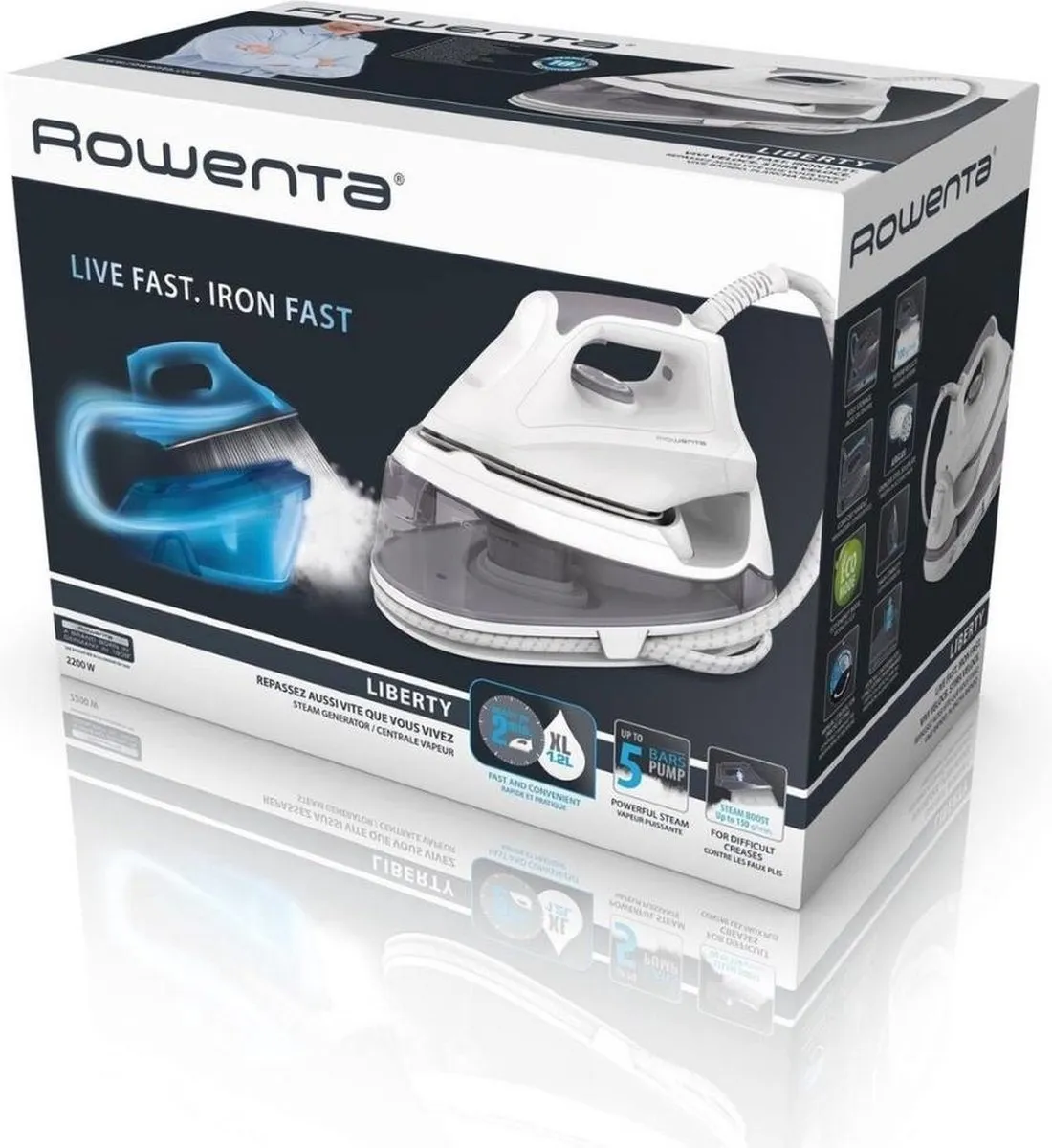 Rowenta Easy Steam Generator CF7825F0 Stoomstrijkijzer - 2200W - Wit