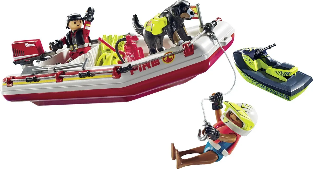 Playmobil Action Heroes Brandweerboot met Waterscooter 71464 - Multicolor