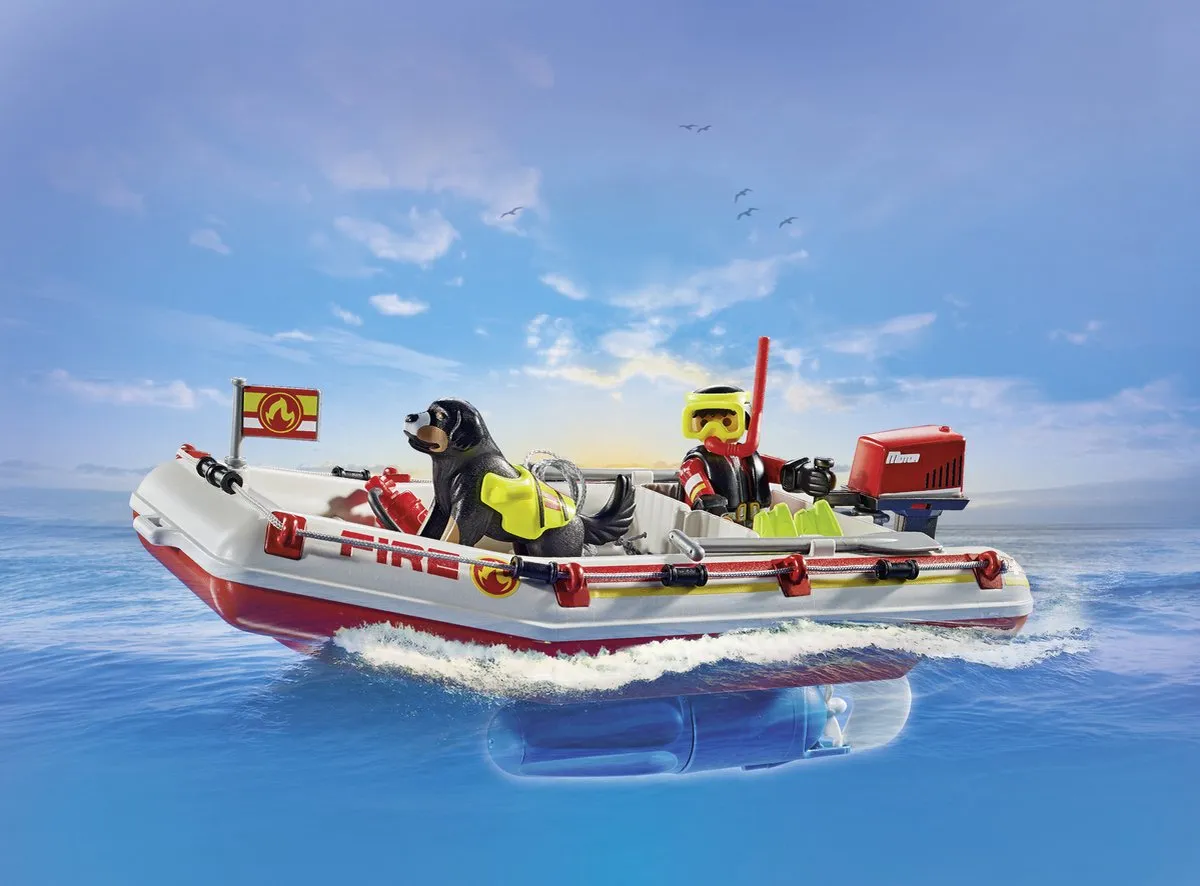Playmobil Action Heroes Brandweerboot met Waterscooter 71464 - Multicolor