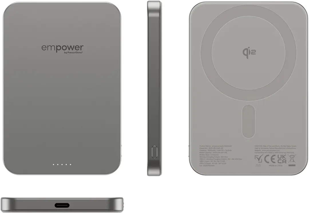 PanzerGlass empower MagSafe Powerbank EM82419 - 5000mAh - Titanium - afbeelding 6 van 6