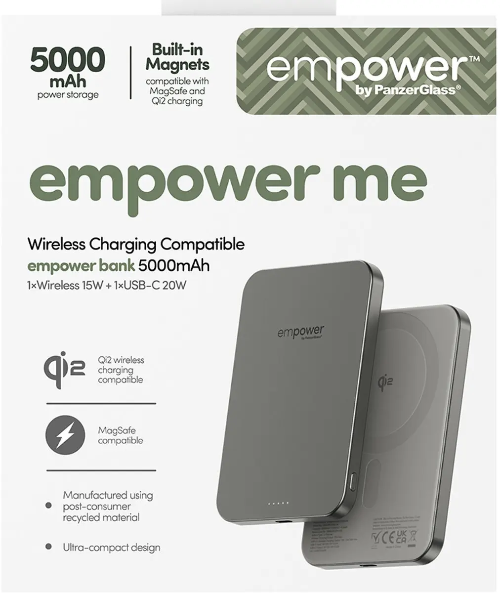 PanzerGlass empower MagSafe Powerbank EM82419 - 5000mAh - Titanium - afbeelding 3 van 6