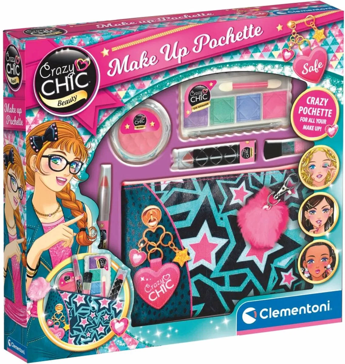 Clementoni Crazy Chic Make-Up Tasje - Blauw
