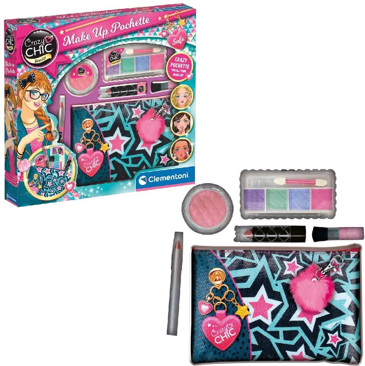 Clementoni Crazy Chic Make-Up Tasje - Blauw