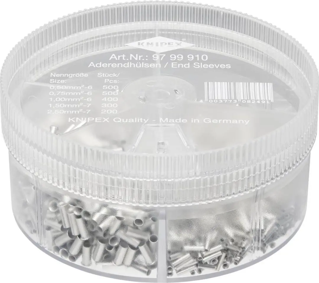 Knipex 97 99 910 Assortiment Adereindhulzen - 5 Maten 0.5-2.5mm²