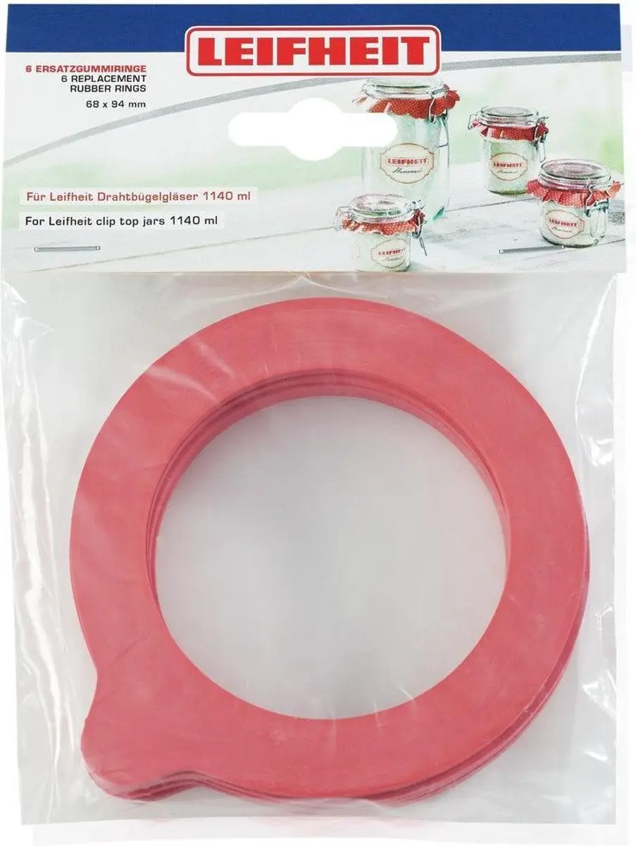 Leifheit 3216 Rubberen Weckringen 68x94 mm 6 Stuks
