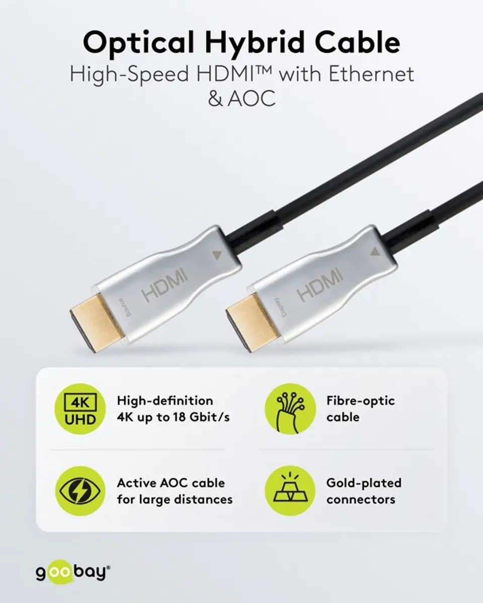 Goobay Optische HDMI-kabel 65570 - 4K/60Hz - Zwart