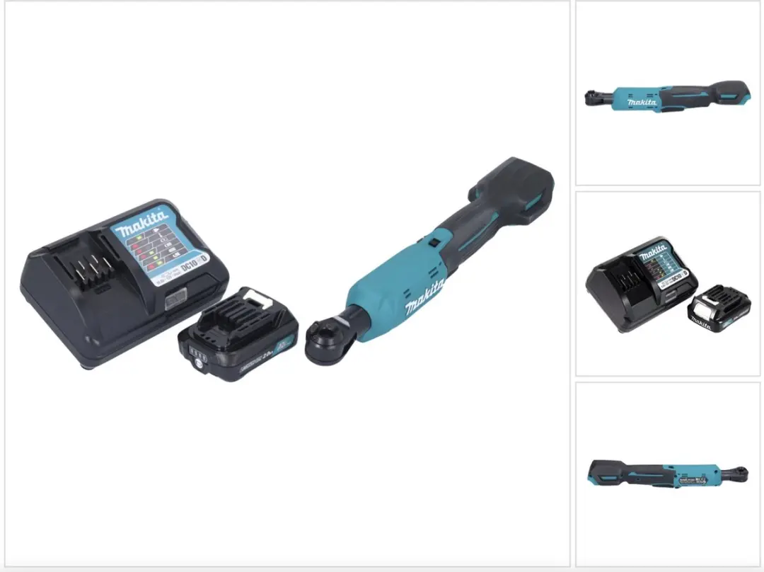Makita WR 100 DWA1 accuschroevendraaier met ratel 12 V 47,5 Nm 1/4" 3/8" + 1x op