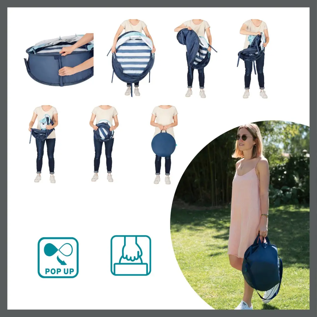 Babymoov Babyni Marine Speelruimte - Blauw & wit gestreept - afbeelding 3 van 6