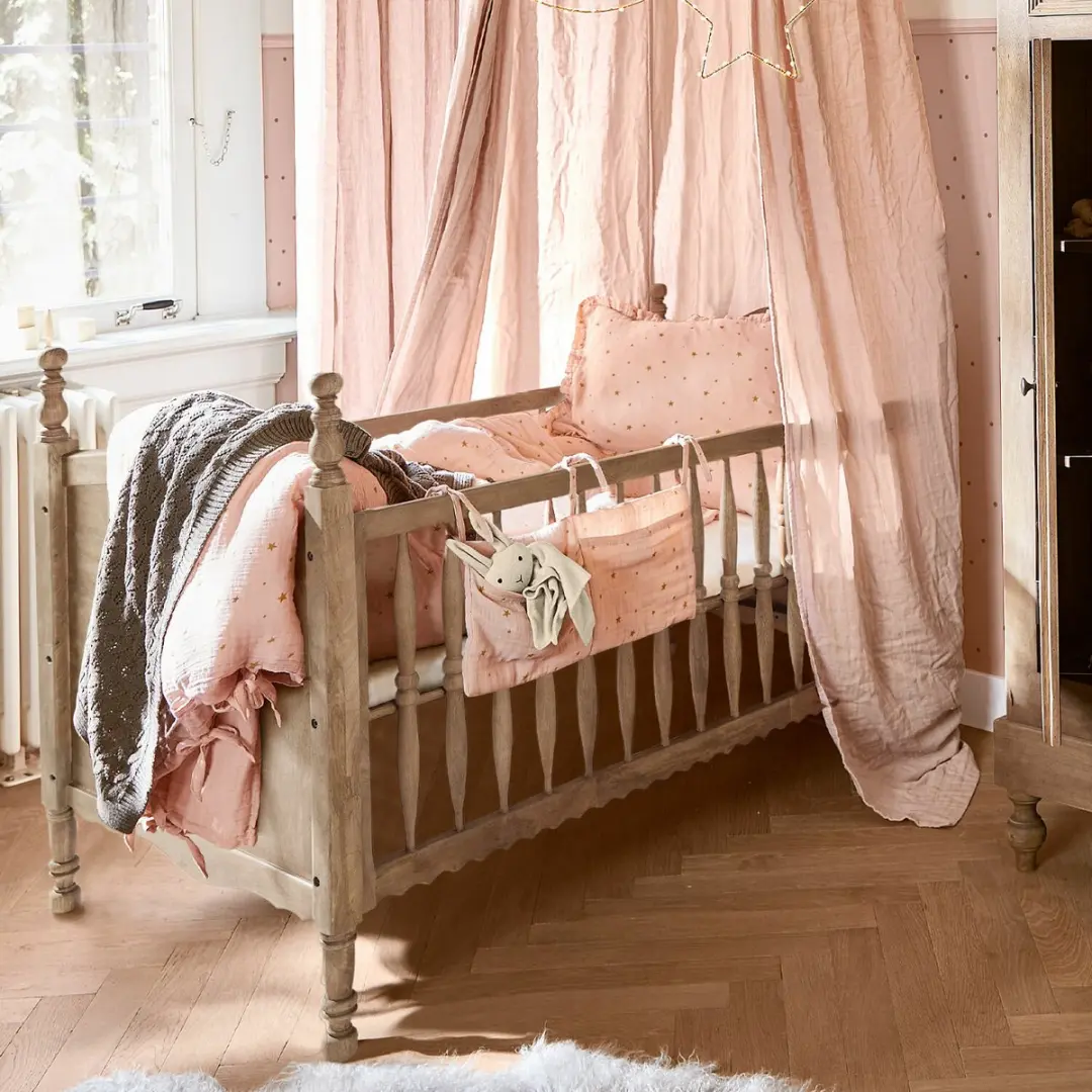 Loberon Dekbedovertrekset Vianne Baby - roze/goud - afbeelding 2 van 6