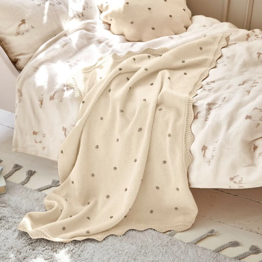 Loberon Plaid Saphie Crème - afbeelding 2 van 3