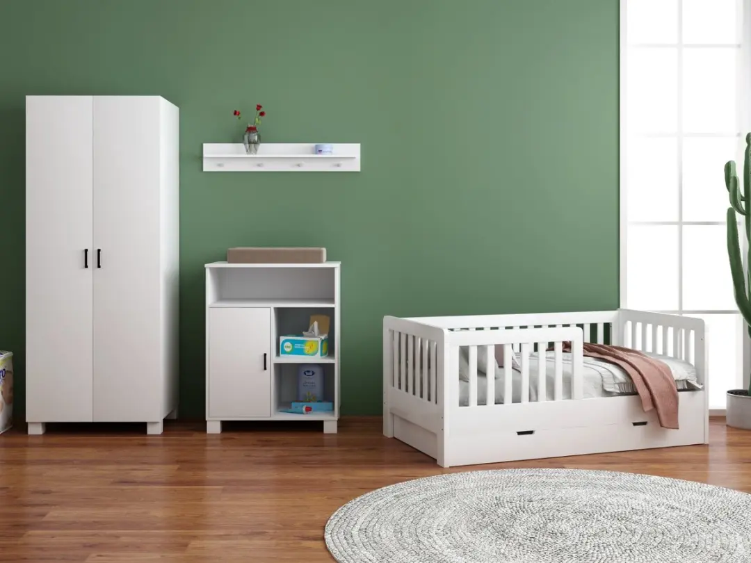 Born Lucky ® Peuterkamer Met Lade Joan Wit 3 Delig met Commode Mila en Mila Kle
