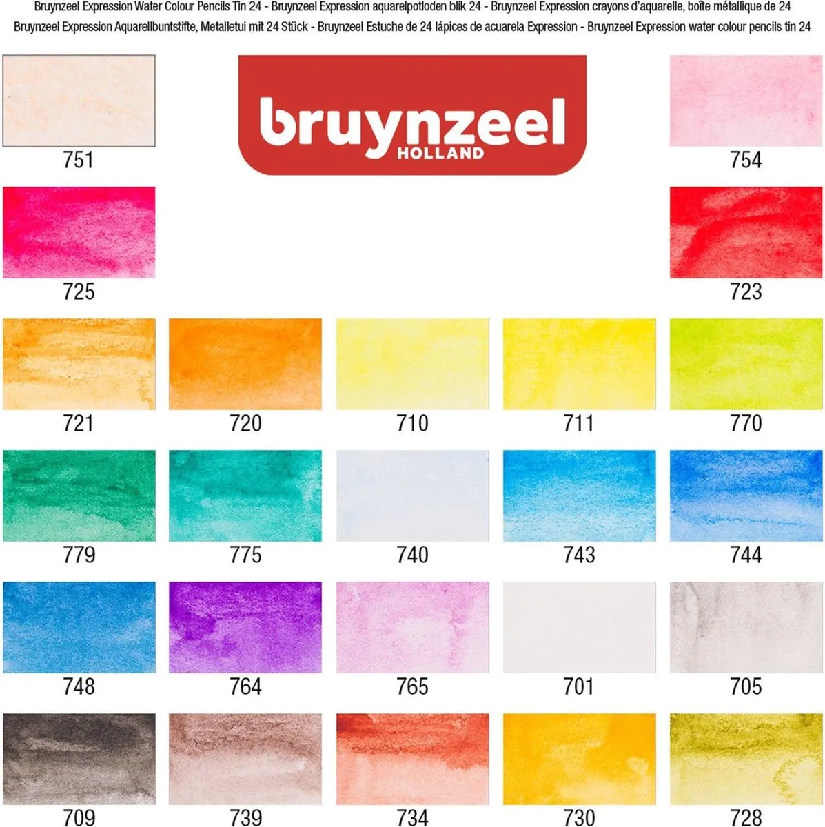 Bruynzeel Expression Aquarelpotloden 24 Stuks - 7mm