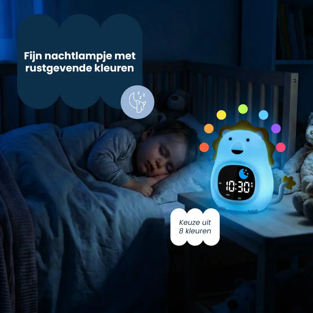 Dutsi Slaaptrainer Leeuw - 3-in-1 Kinderwekker & Nachtlampje