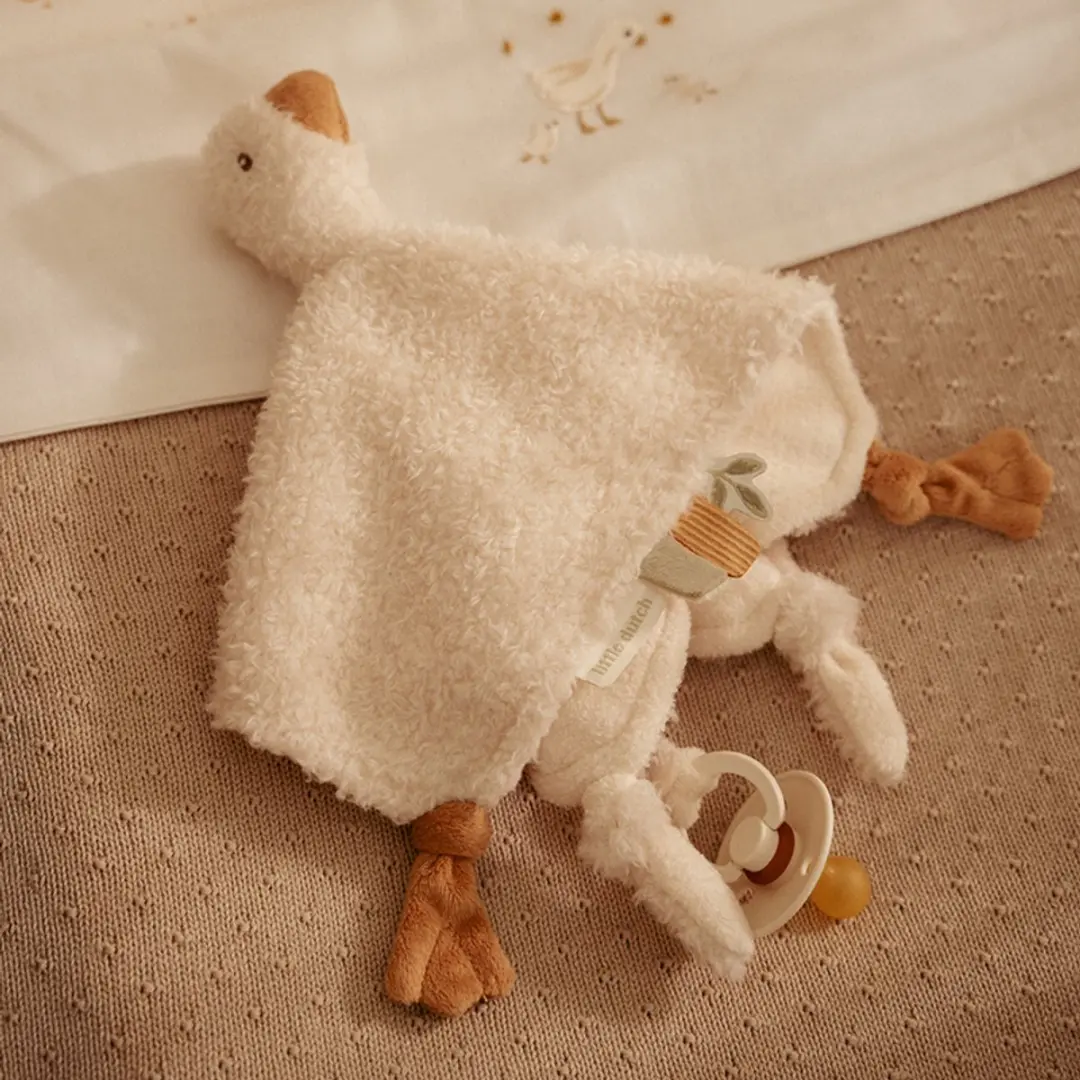 Little Dutch Newborn Naturals Knuffeldoekje Little Goose - Wit - afbeelding 4 van 5