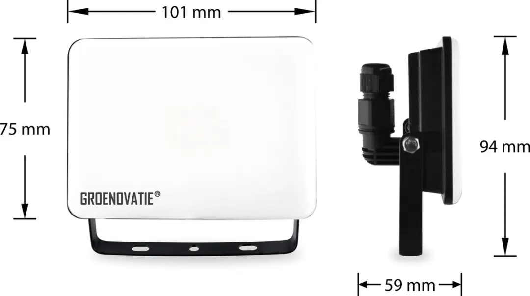 Groenovatie FL101573 LED Breedstraler 10W IP65 Neutraal Wit