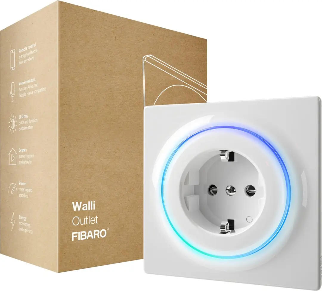 Fibaro Walli Outlet Type F Slimme stekker - Wit - afbeelding 4 van 6