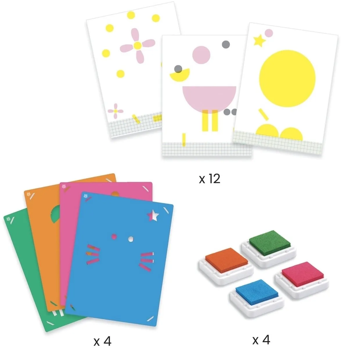 Djeco Dib Dab Schilderpakket - 12 Vellen - Multicolor - afbeelding 2 van 5