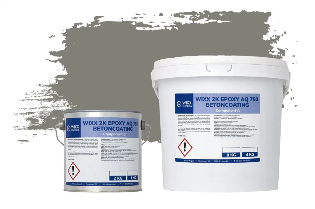 Wixx 2K Epoxy AQ 750 Betoncoating 5kg - RAL 7023 Betongrijs