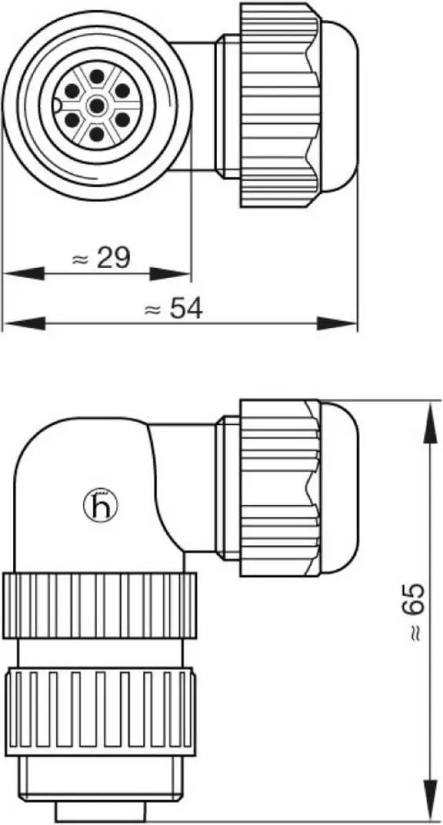 Hirschmann CA-serie 934 130-100-1 Netspanningsconnector 10A - 6+PE Polig