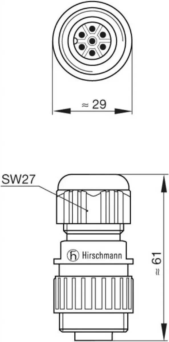 Hirschmann 934 126-100-1 Ronde Connector Stekker - 6 Polig