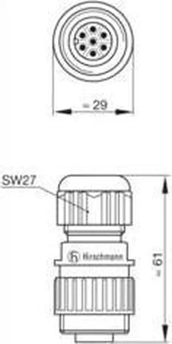 Hirschmann 934 126-100-1 Ronde Connector Stekker - 6 Polig