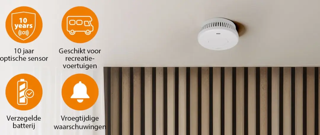 Smartwares FSM-12001 Rookmelder - 10 Jaar batterij Wit