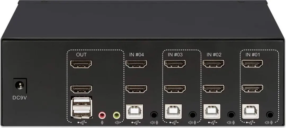 Manhattan 153539 KVM Switch Dual HDMI 4K - 4 Computers