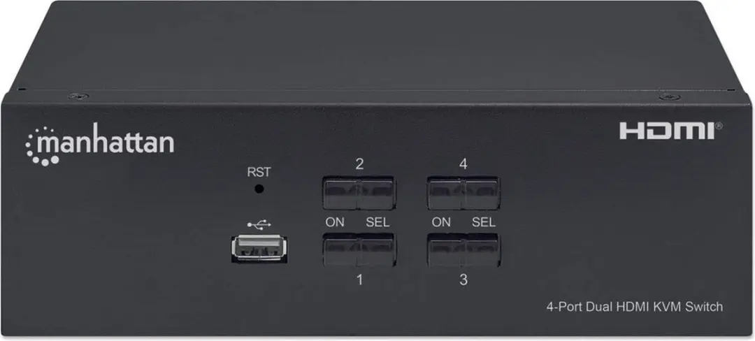 Manhattan 153539 KVM Switch Dual HDMI 4K - 4 Computers