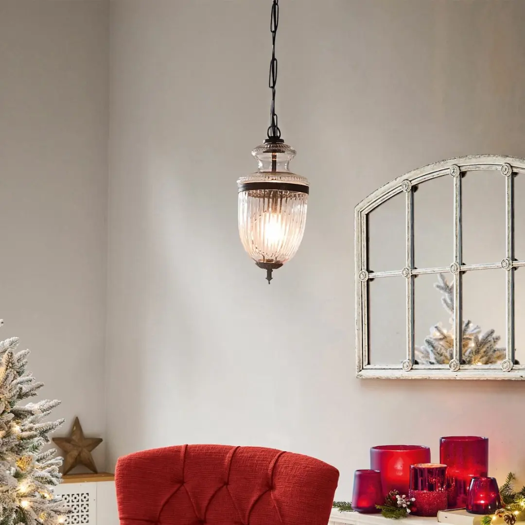Loberon Hanglamp Marcel - Ø15.5cm - Heldere kap/Zwart - afbeelding 2 van 6