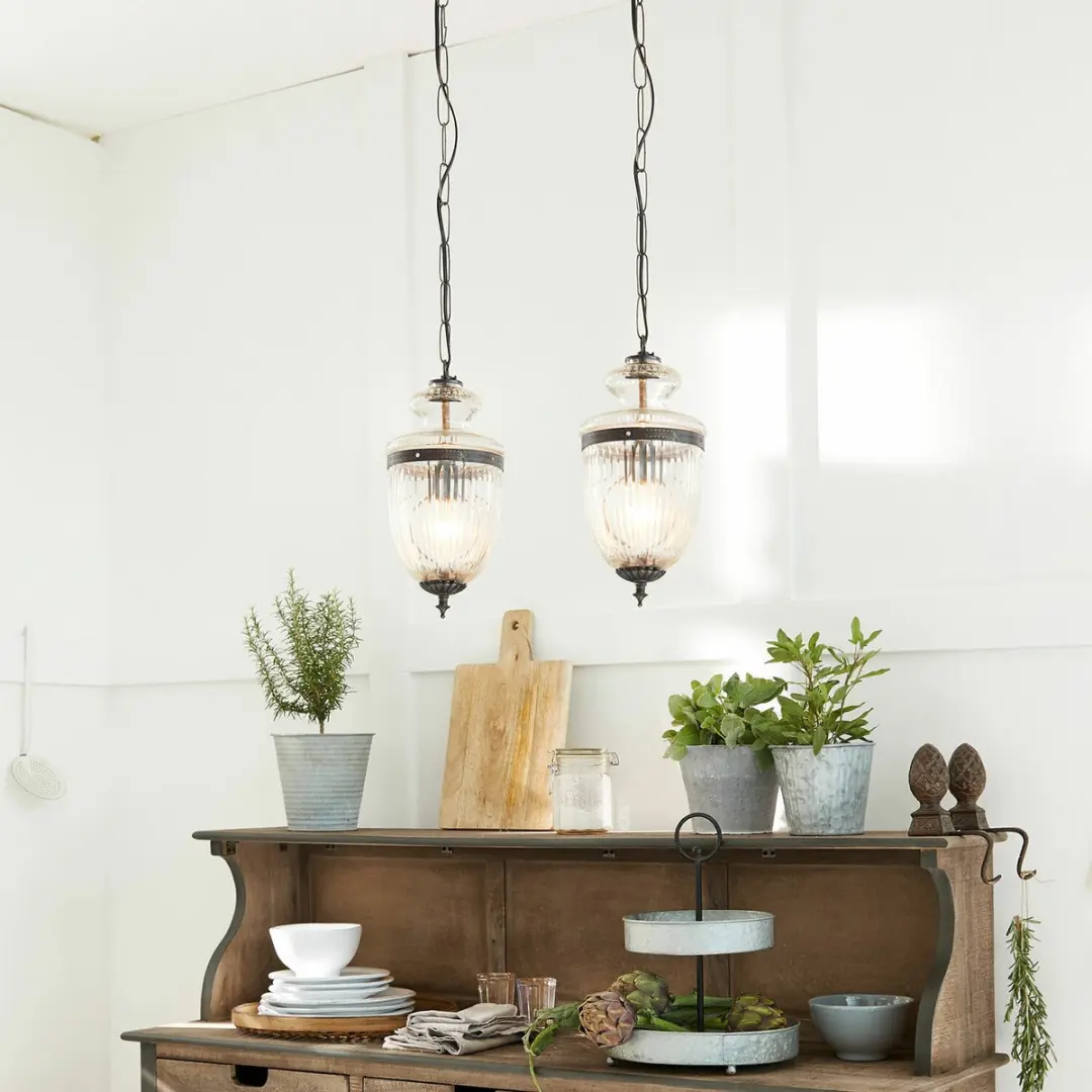 Loberon Hanglamp Marcel - Ø15.5cm - Heldere kap/Zwart - afbeelding 6 van 6