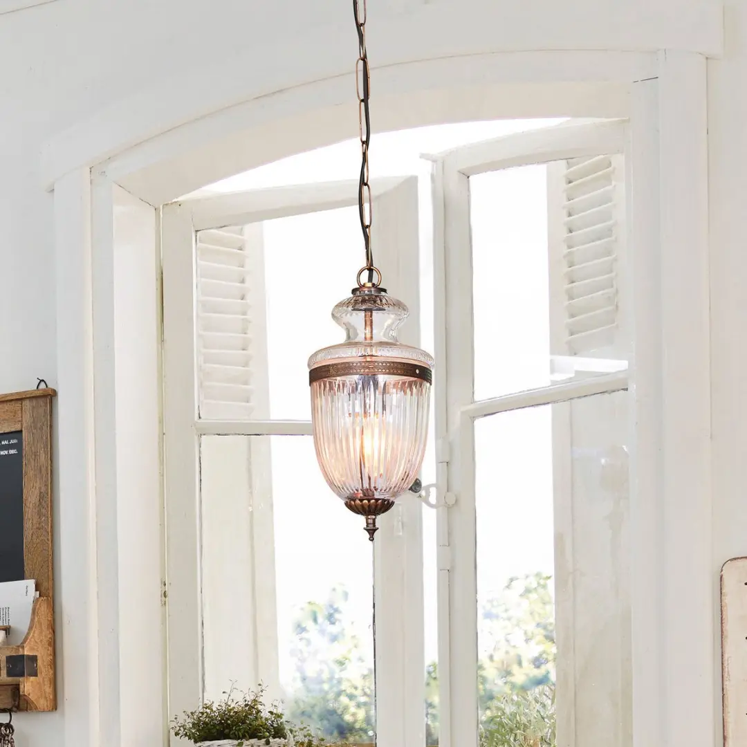 Loberon Hanglamp Marcel - Ø15.5cm - Heldere kap/Zwart - afbeelding 5 van 6