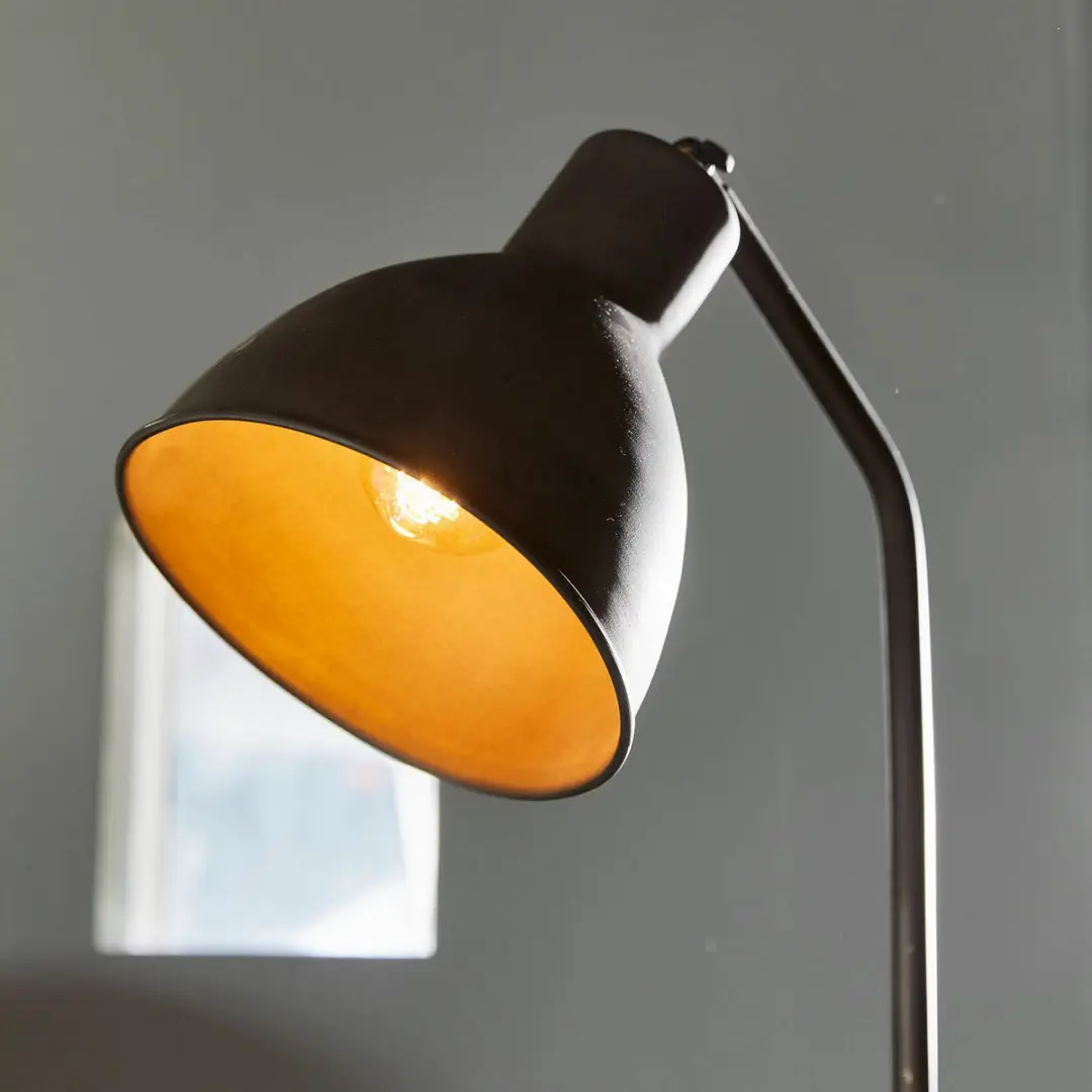 Loberon Mockville Vloerlamp - 1 Lichtpunt - Zwart/Wit - afbeelding 4 van 6