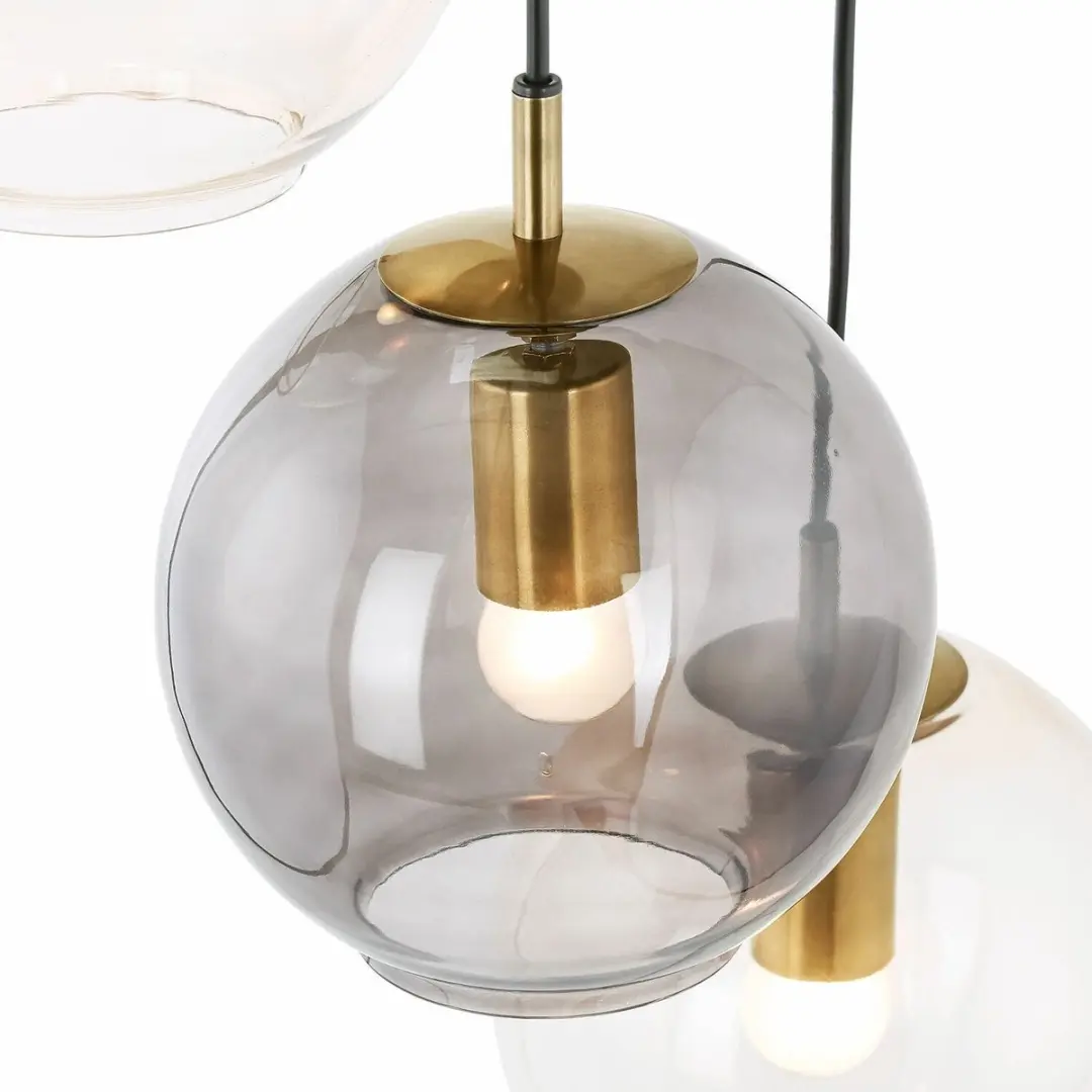Loberon Hanglamp Brontille - 40W - Ø19cm - Bruin/Antiek messing - afbeelding 2 van 6