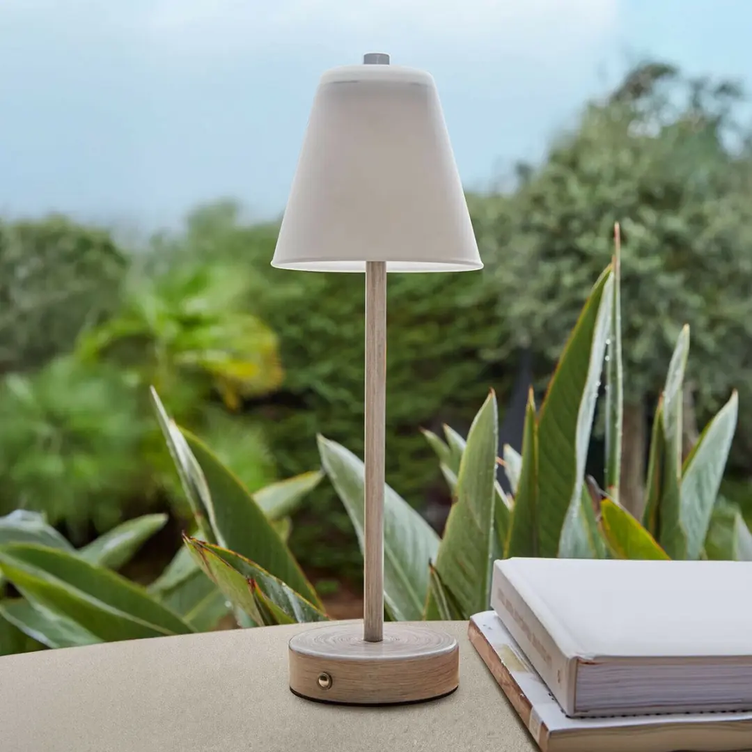 Loberon Melari Oplaadbare Tafellamp - 25W - 11,5 cm - Wit - afbeelding 4 van 6