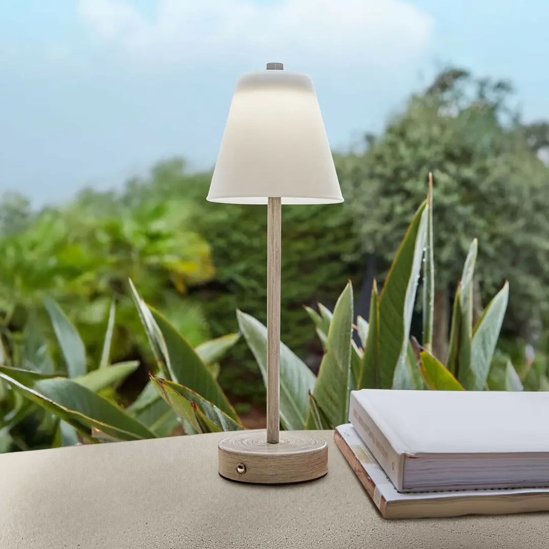 Loberon Melari Oplaadbare Tafellamp - 25W - 11,5 cm - Wit - afbeelding 5 van 6