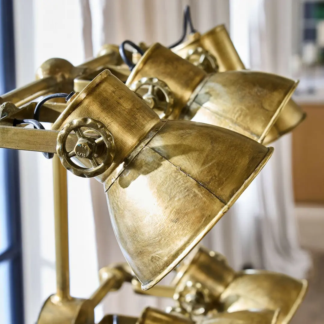 Loberon Venshire Vloerlamp - Antiekmessing - afbeelding 3 van 6