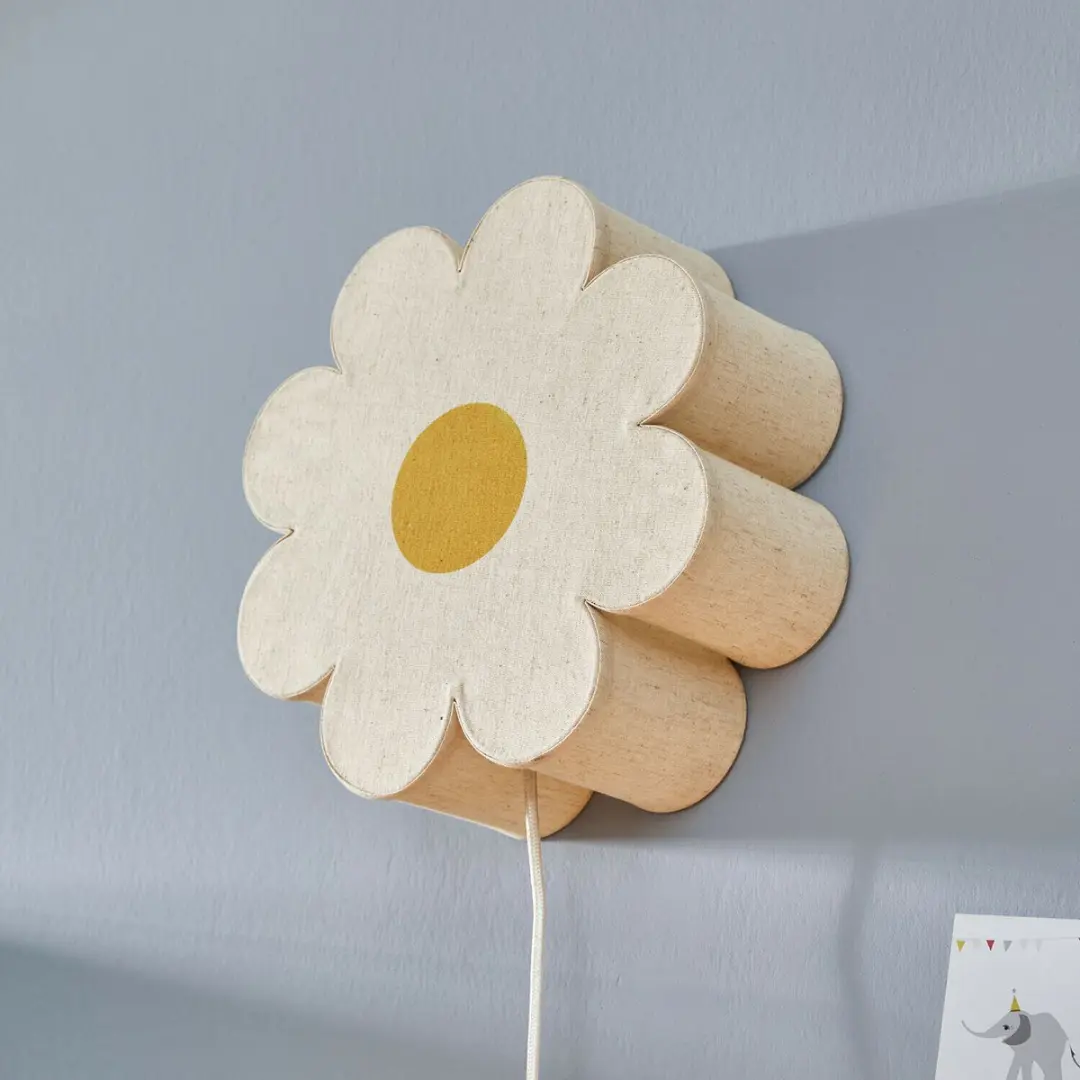 Loberon Poppeline Wandlamp - 25W - Ø31cm - Beige/Geel - afbeelding 4 van 6