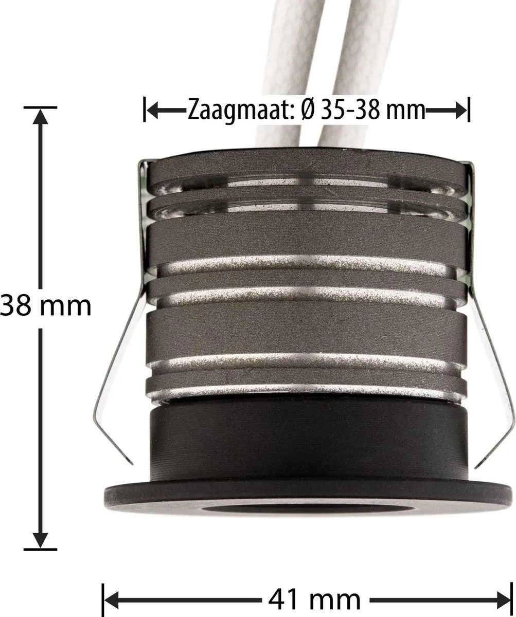 Groenovatie Inbouwspot LED 3W - Zwart - Ø41mm - afbeelding 5 van 5