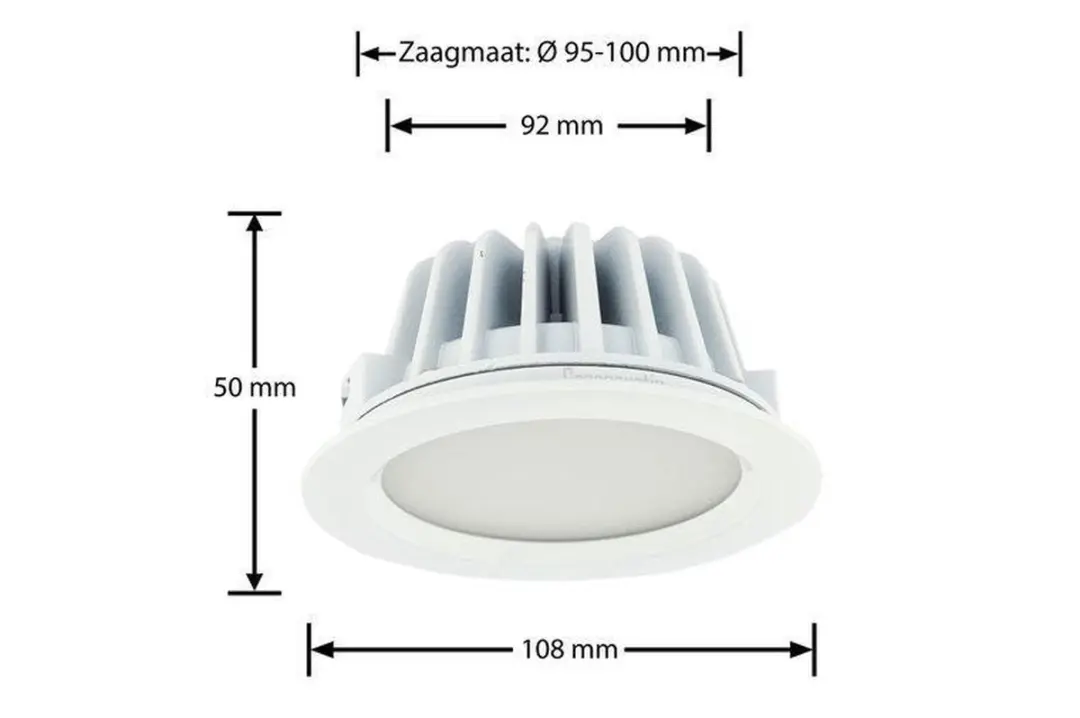 Groenovatie LED Inbouwspot 5W IP65 - Ø108mm - Wit - afbeelding 5 van 5