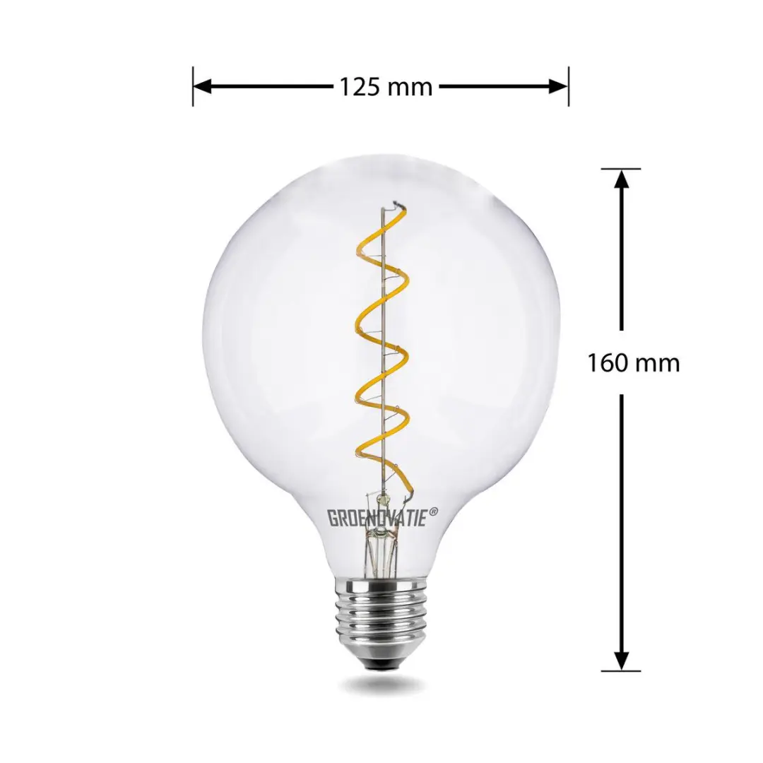 Groenovatie LED Filament Globelamp E27 4W - Extra Warm Wit - Dimbaar - afbeelding 3 van 4