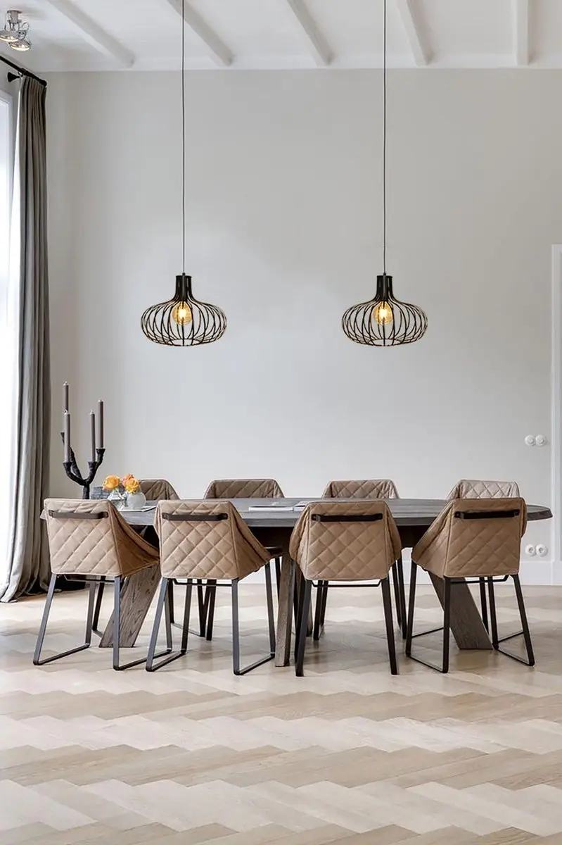 Artdelight Hanglamp Lauren E27 - Zwart - Ø38cm